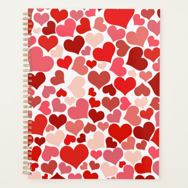 Valentine's Day Hearts Pattern Planer (Vorderseite)