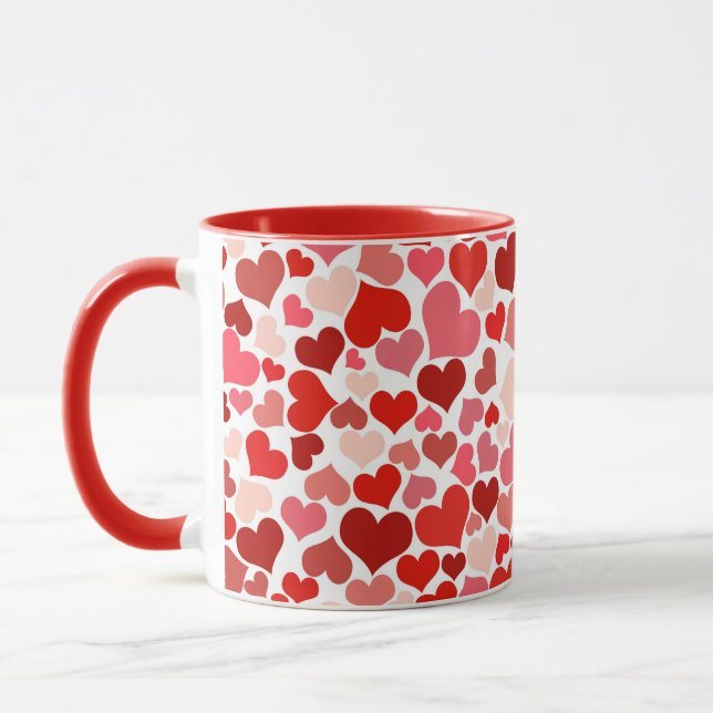 Valentine's Day Hearts Pattern Tasse (Links)