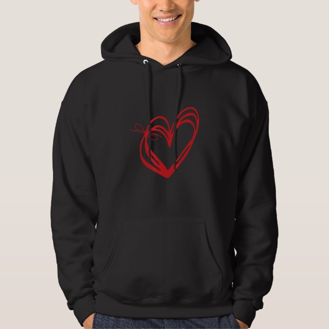 Valentines Day Hearts Red Hoodie (Vorderseite)
