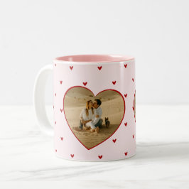 Valentine's Day Hearts Red Pink Photo Zweifarbige Tasse