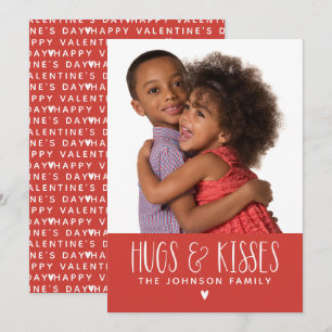 Valentine's Day Hugs Kisses Foto Holiday Card Feiertagskarte