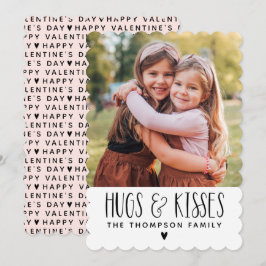 Valentine's Day Hugs Kisses Photo Feiertagskarte