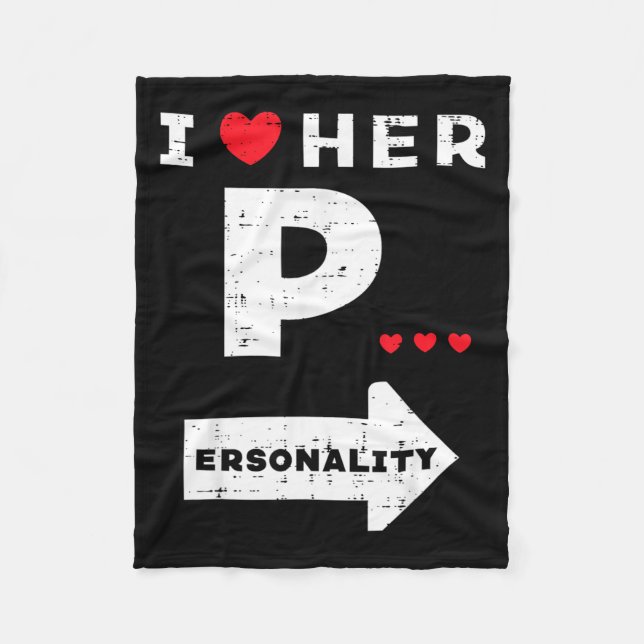 Valentines Day I Love Her Ity Matching Couple Men  Fleecedecke (Vorderseite)