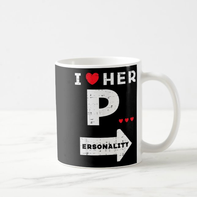 Valentines Day I Love Her Ity Matching Couple Men  Kaffeetasse (Rechts)