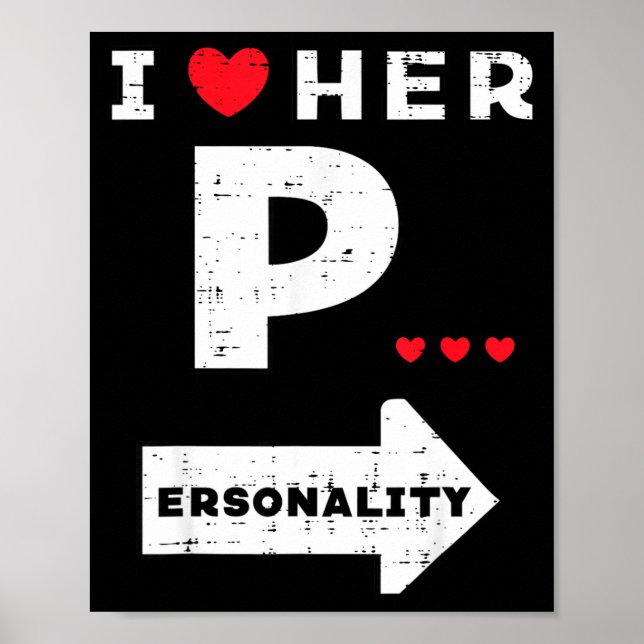 Valentines Day I Love Her Ity Matching Couple Men  Poster (Vorne)