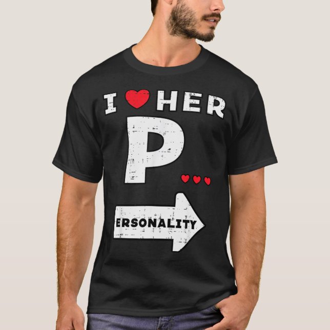 Valentines Day I Love Her Ity Matching Couple Men  T-Shirt (Vorderseite)