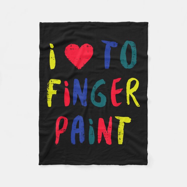 Valentines Day I Love To Finger Paint Matching Cou Fleecedecke (Vorderseite)