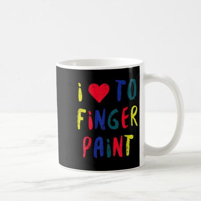 Valentines Day I Love To Finger Paint Matching Cou Kaffeetasse (Rechts)