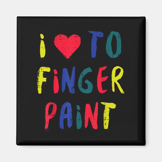 Valentines Day I Love To Finger Paint Matching Cou Magnet (Vorne)