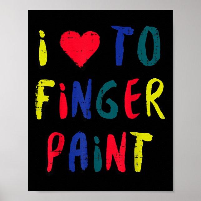 Valentines Day I Love To Finger Paint Matching Cou Poster (Vorne)