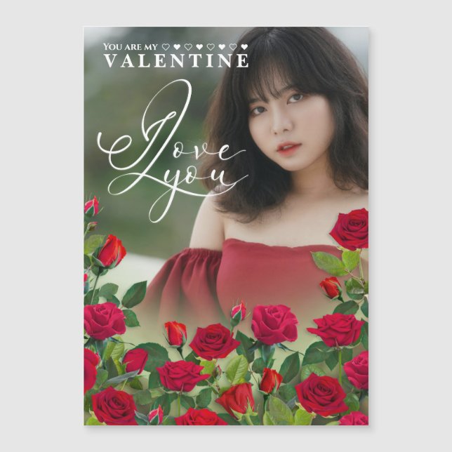 Valentine's Day   I Love You Custom Photo Magnetkarte (Vorderseite)