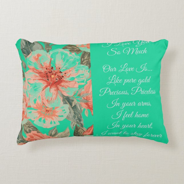 Valentines Day, I Love You So Much, Love Poem Dekokissen (Vorderseite)