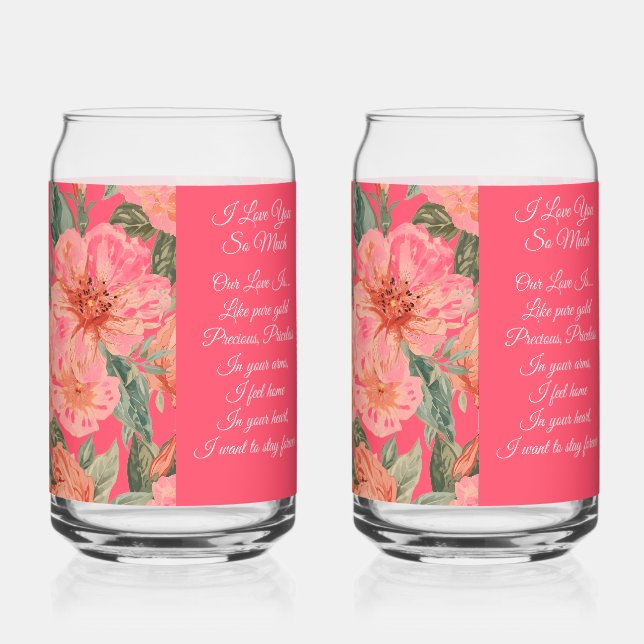 Valentines Day, I Love You So Much, Love Poem,  Dosenglas (Vorderseite)