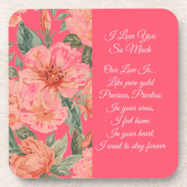 Valentines Day, I Love You So Much, Love Poem Getränkeuntersetzer