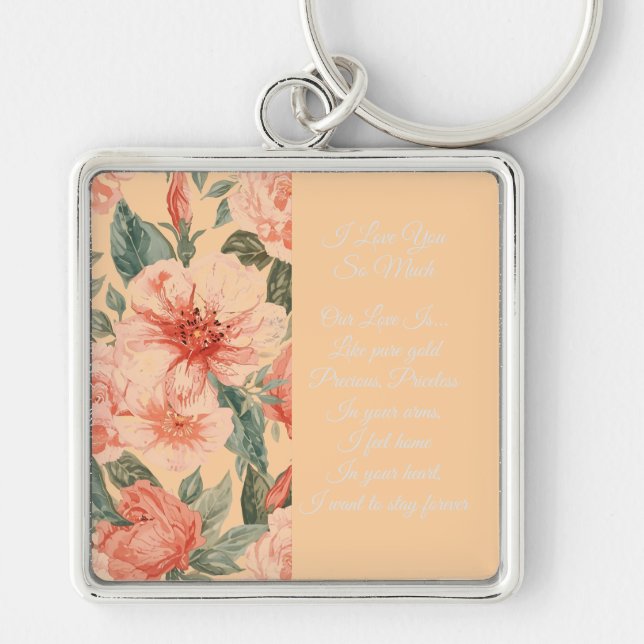 Valentines Day, I Love You So Much, Love Poem Keyc Schlüsselanhänger (Vorne)