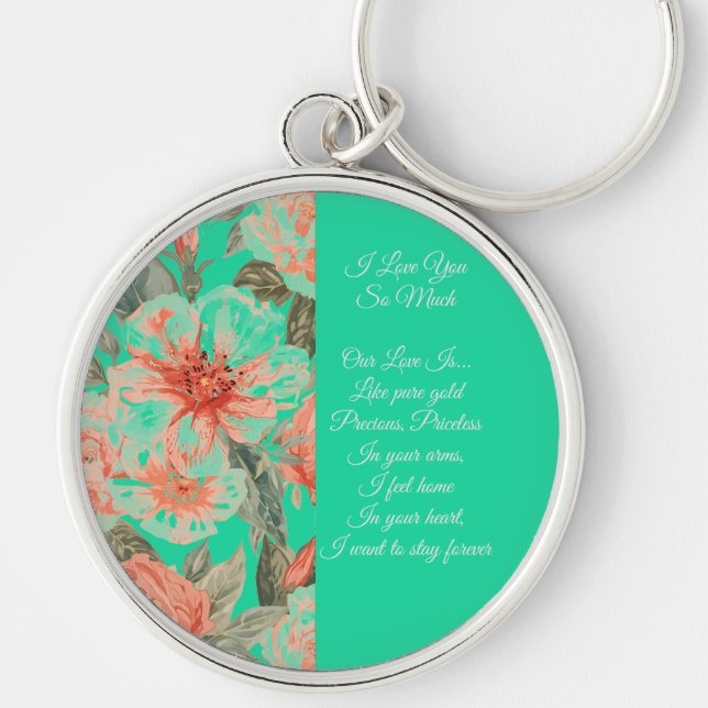 Valentines Day, I Love You So Much, Love Poem Keyc Schlüsselanhänger (Vorne)