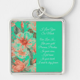 Valentines Day, I Love You So Much, Love Poem Keyc Schlüsselanhänger