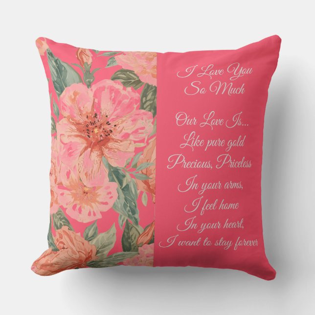 Valentines Day, I Love You So Much, Love Poem Kissen (Vorderseite)