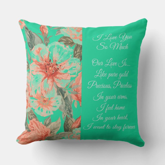 Valentines Day, I Love You So Much, Love Poem Kissen (Vorderseite)