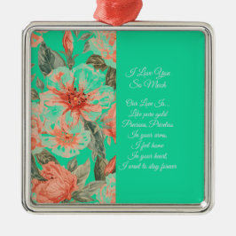 Valentines Day, I Love You So Much, Love Poem Ornament Aus Metall