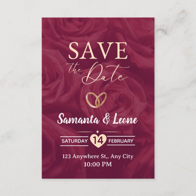 Valentine's Day Invitation Card Einladung (Vorderseite)