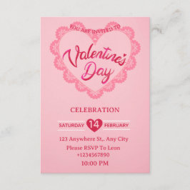 Valentine's Day Invitation Card Einladung