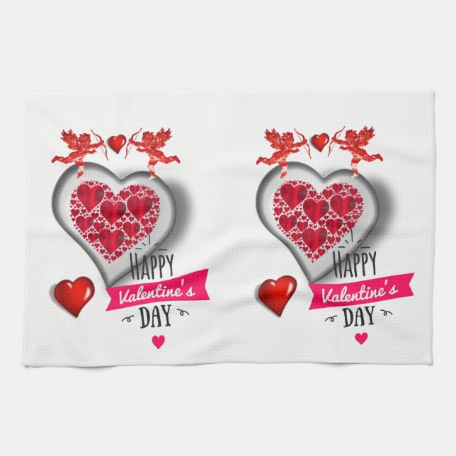 Valentine's Day Kitchen Handtuch (Horizontal)
