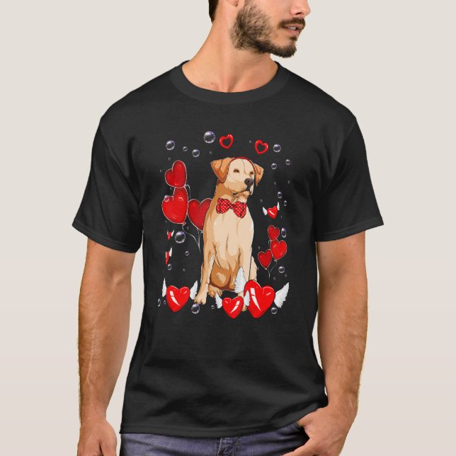 Valentines Day Labrador retriever dog Heart Dog T-Shirt (Vorderseite)