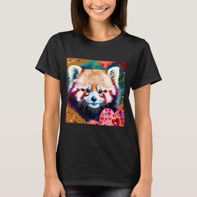 Valentine's Day Liebe Heart Red Panda Girlfriend F T-Shirt (Vorderseite)