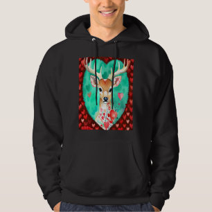 Valentine's Day Liebe Herz Niedliche Hirschfreundi Hoodie