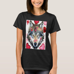 Valentine's Day Liebe Herz Niedlicher Wolf Freundi T-Shirt
