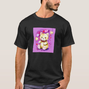 Valentine's Day Liebe Herzstück Katze Teddy Girlfr T-Shirt