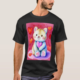 Valentine's Day Liebe Herzstück Katze Teddy Girlfr T-Shirt