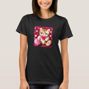 Valentine's Day Liebe Herzstück Katze Teddy Girlfr T-Shirt