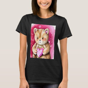 Valentine's Day Liebe Herzstück Katze Teddy Girlfr T-Shirt