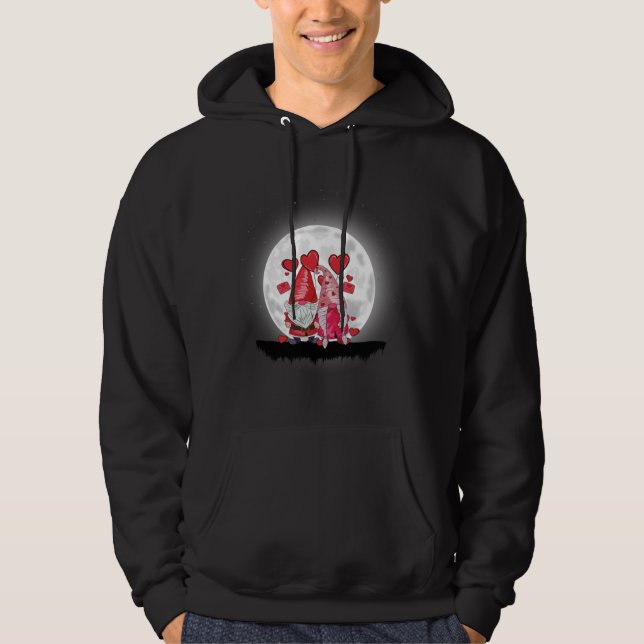Valentine's Day Liebe Niedlich Gnome Holding Heart Hoodie (Vorderseite)