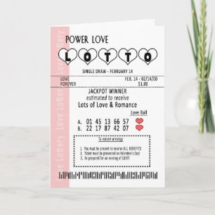 VALENTINE'S DAY LIEBE POWER LOTTERY TICKET GREETIN FEIERTAGSKARTE