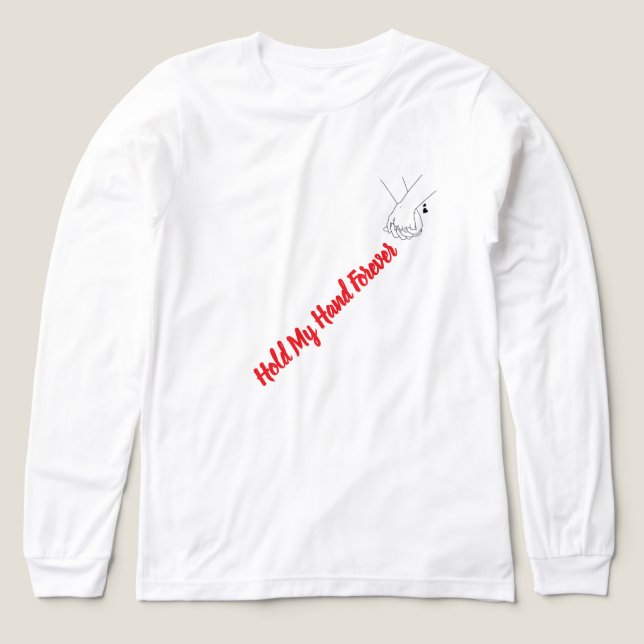 Valentine's Day Line Art Holding Hands T-Shirt | M Tri-Blend Shirt (Design Vorderseite)