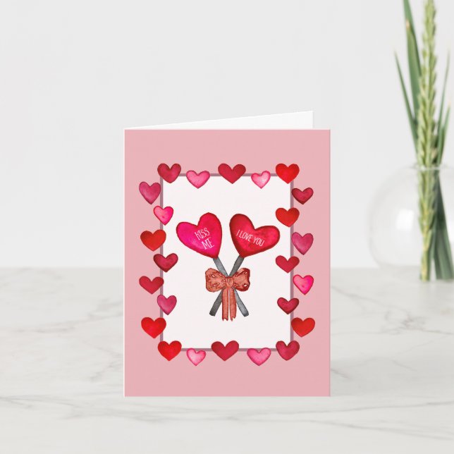 Valentine's Day Lollipop Liebe Card Dankeskarte (Vorderseite)