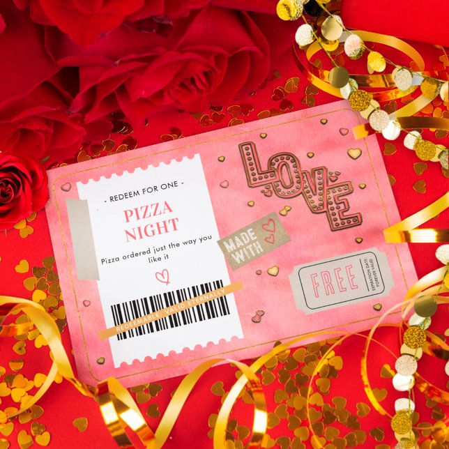 Valentine's Day Love Couples Pizza Night Coupon (Von Creator hochgeladen)