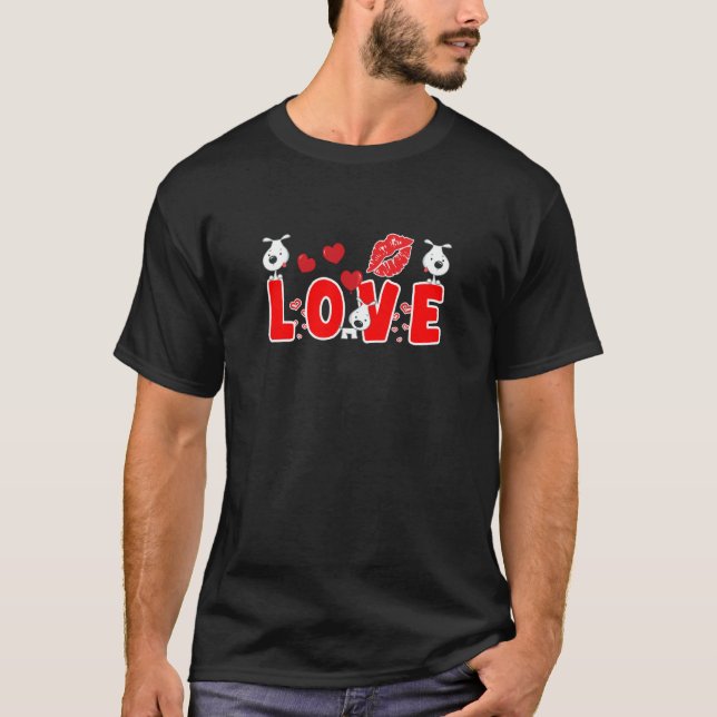 Valentines Day Love cute Puppies T-Shirt (Vorderseite)