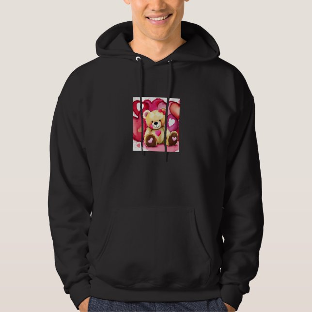Valentine's Day Love Heart Bear Teddy Girlfriend F Hoodie (Vorderseite)