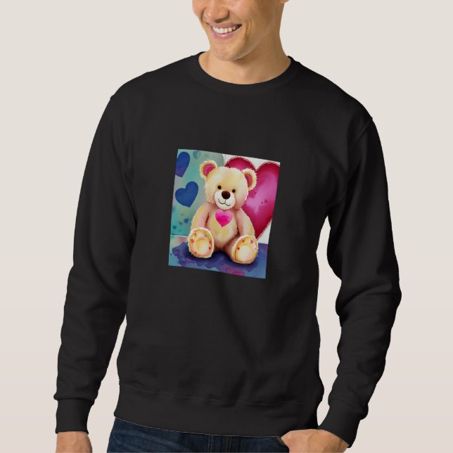 Valentine's Day Love Heart Bear Teddy Girlfriend F Sweatshirt (Vorderseite)