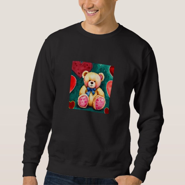 Valentine's Day Love Heart Bear Teddy Girlfriend F Sweatshirt (Vorderseite)