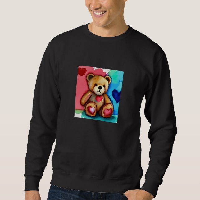 Valentine's Day Love Heart Bear Teddy Girlfriend F Sweatshirt (Vorderseite)