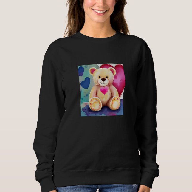 Valentine's Day Love Heart Bear Teddy Girlfriend F Sweatshirt (Vorderseite)
