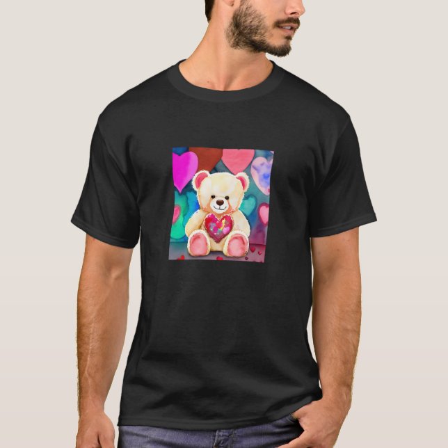 Valentine's Day Love Heart Bear Teddy Girlfriend F T-Shirt (Vorderseite)