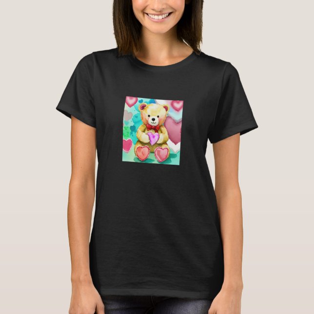 Valentine's Day Love Heart Bear Teddy Girlfriend F T-Shirt (Vorderseite)