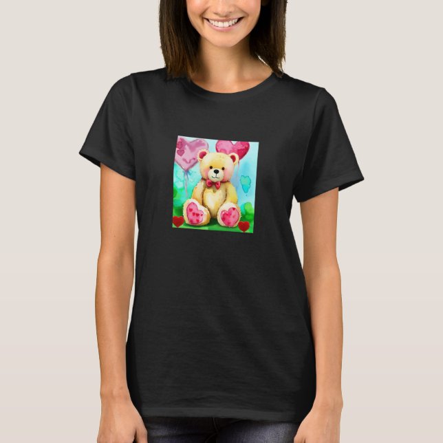 Valentine's Day Love Heart Bear Teddy Girlfriend F T-Shirt (Vorderseite)
