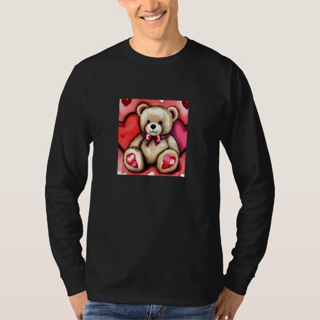 Valentine's Day Love Heart Bear Teddy Girlfriend F T-Shirt (Vorderseite)